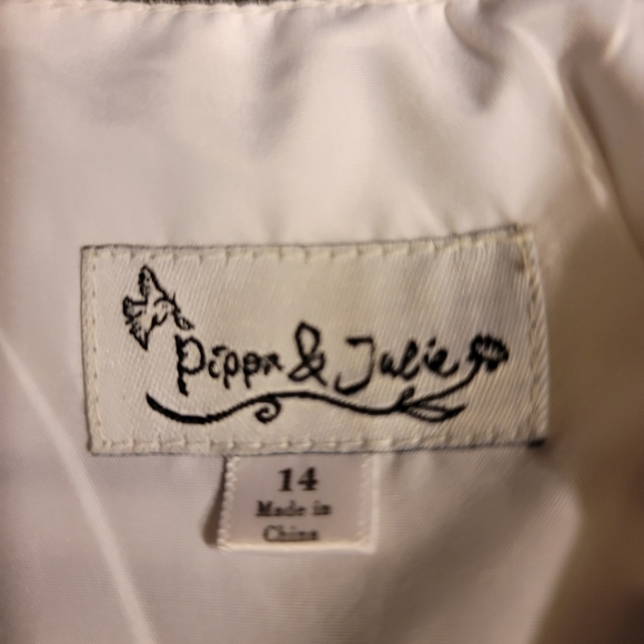 Pippa & Julie Black/White Ribbon Striped Dress - Picture 5 of 9